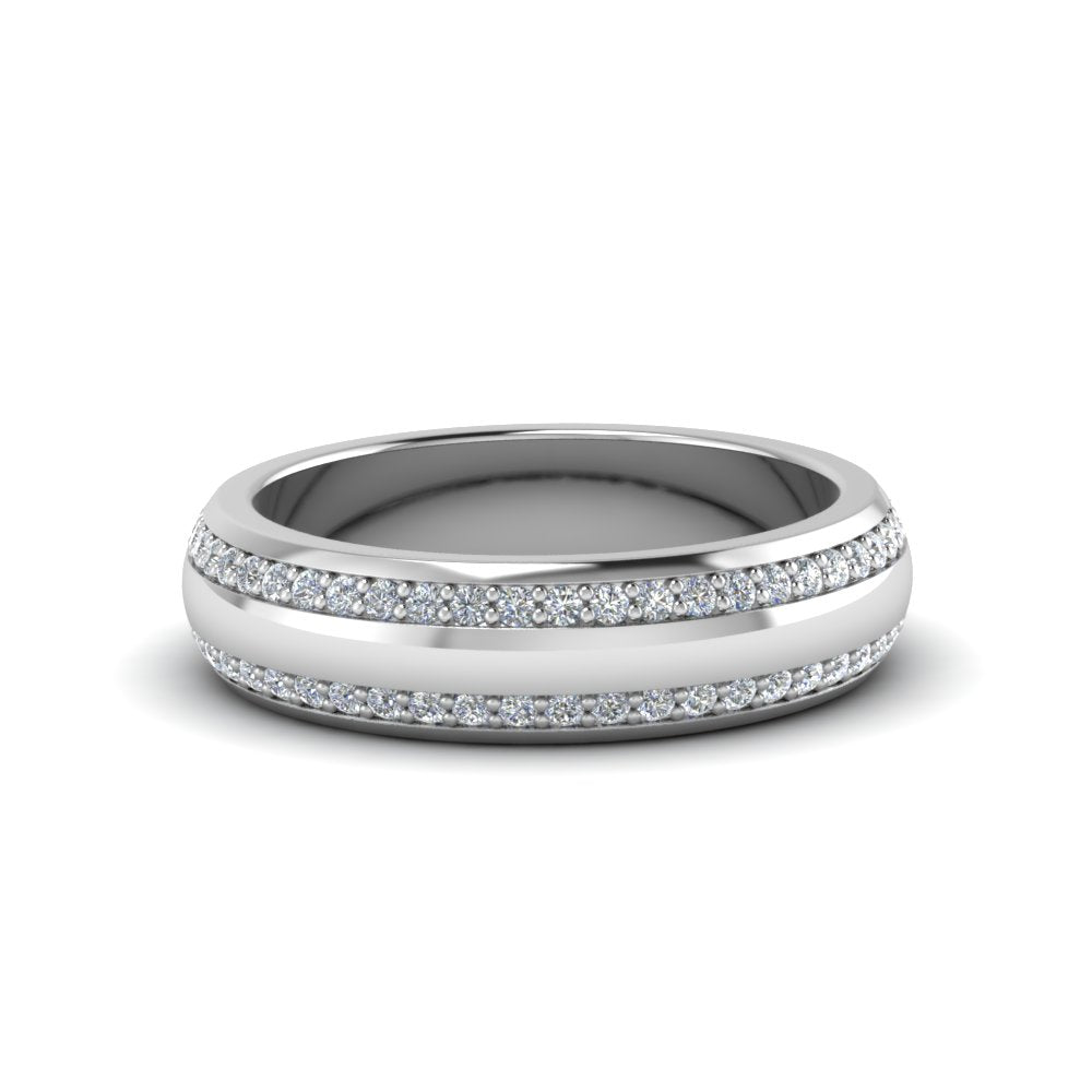 Beveled Edge Matte Eternity Mens Engagement Ring Fascinating Diamonds