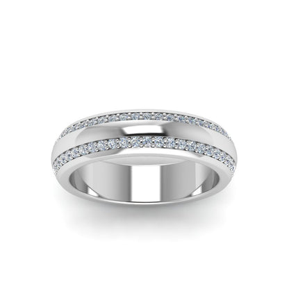 Beveled Edge Matte Eternity Mens Engagement Ring Fascinating Diamonds