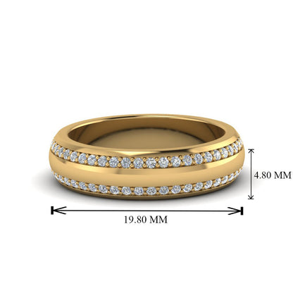 Beveled Edge Matte Eternity Mens Engagement Ring Fascinating Diamonds