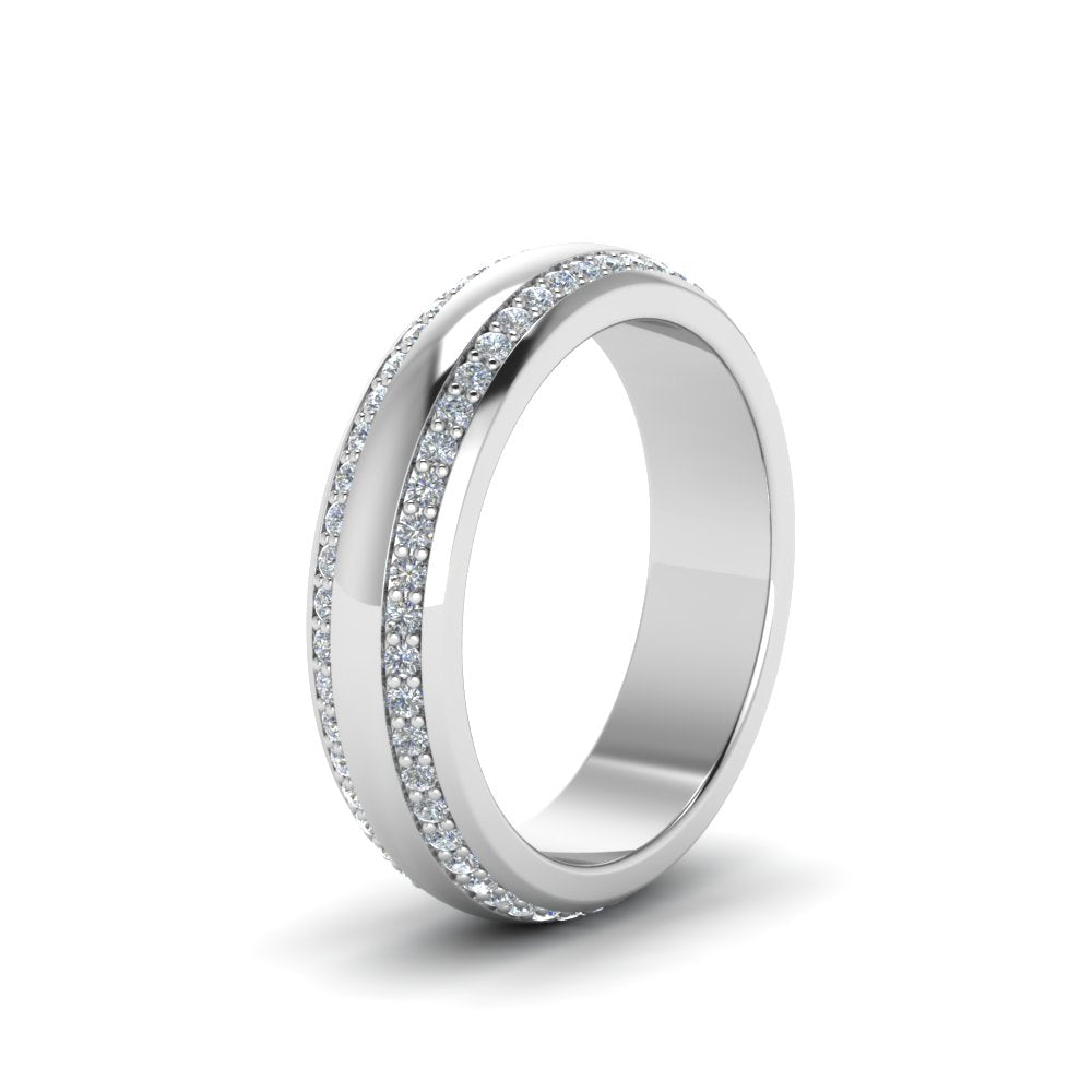 Beveled Edge Matte Eternity Mens Engagement Ring Fascinating Diamonds