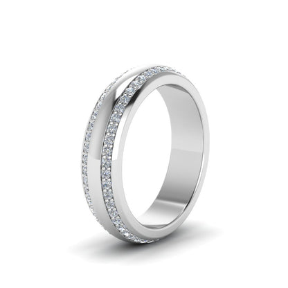 Beveled Edge Matte Eternity Mens Engagement Ring Fascinating Diamonds