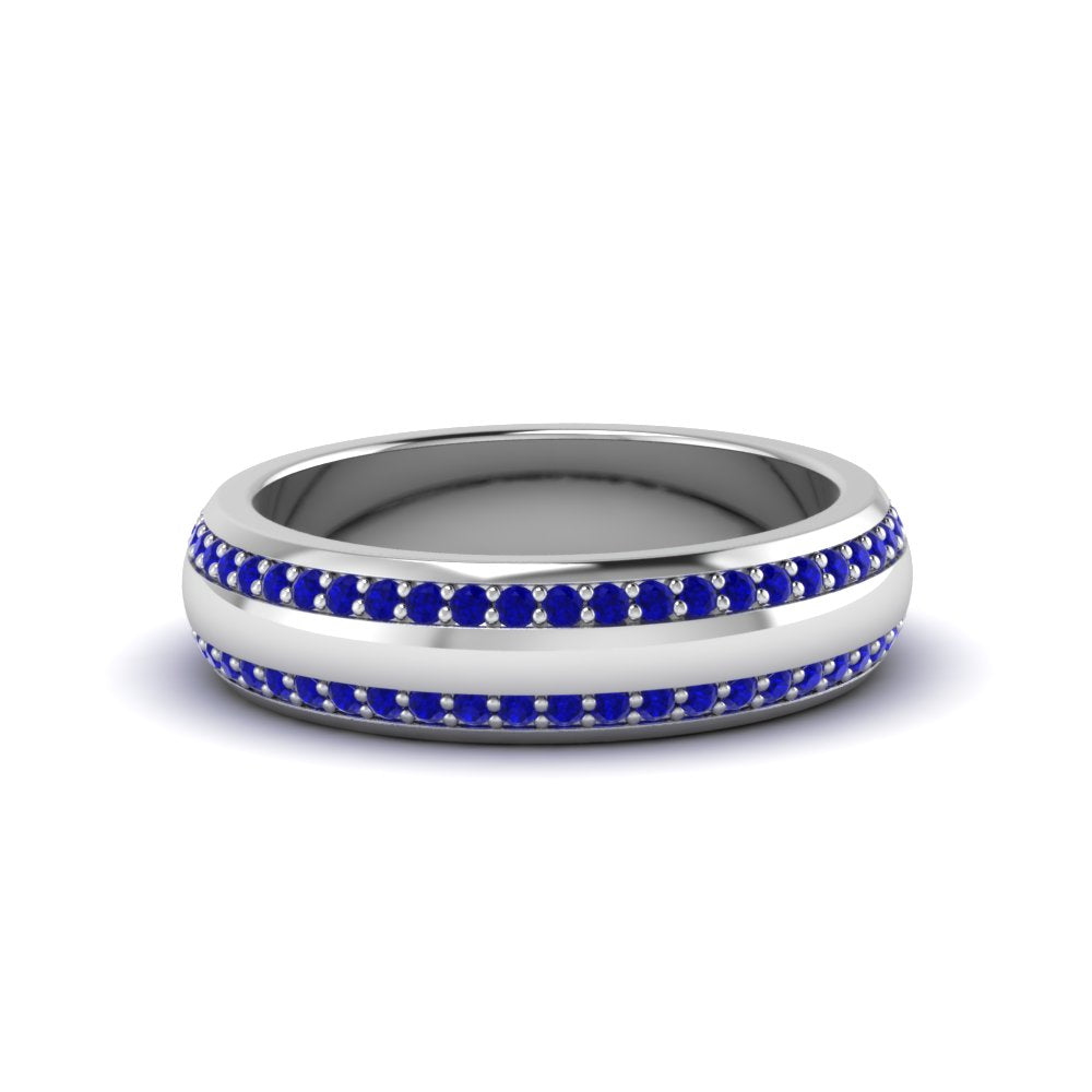 Beveled Edge Matte Eternity Mens Engagement Ring Fascinating Diamonds