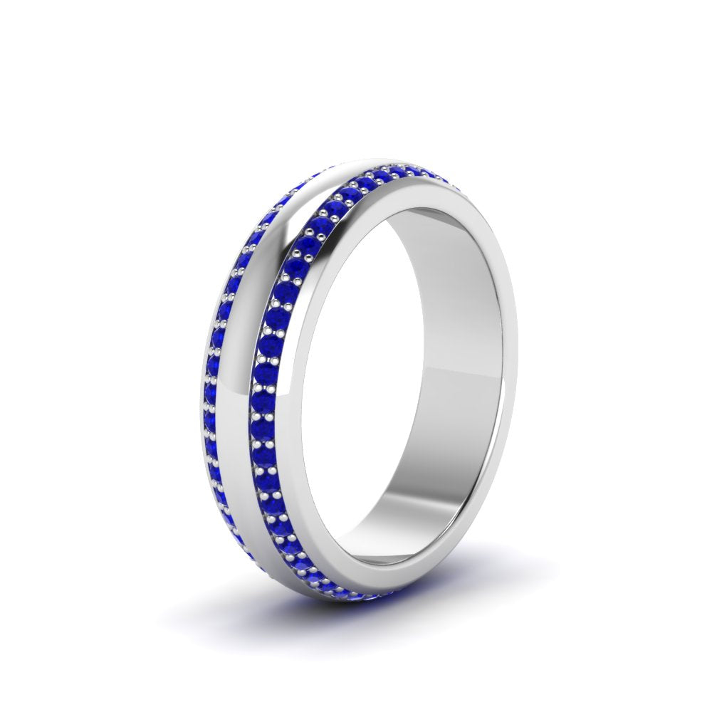 Beveled Edge Matte Eternity Mens Engagement Ring Fascinating Diamonds