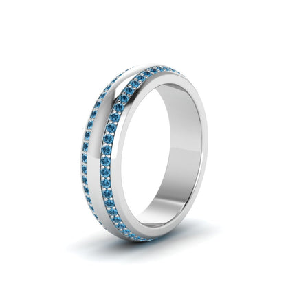 Beveled Edge Matte Eternity Mens Engagement Ring Fascinating Diamonds