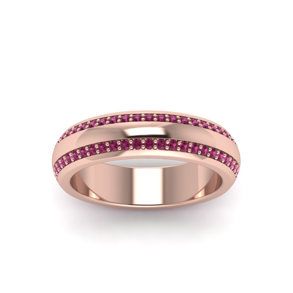 Beveled Edge Matte Eternity Mens Engagement Ring Fascinating Diamonds