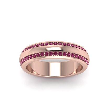 Beveled Edge Matte Eternity Mens Engagement Ring Fascinating Diamonds