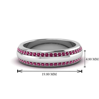 Beveled Edge Matte Eternity Mens Engagement Ring Fascinating Diamonds