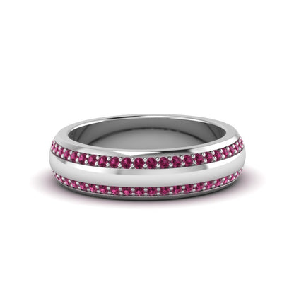 Beveled Edge Matte Eternity Mens Engagement Ring Fascinating Diamonds