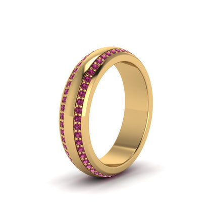 Beveled Edge Matte Eternity Mens Engagement Ring Fascinating Diamonds