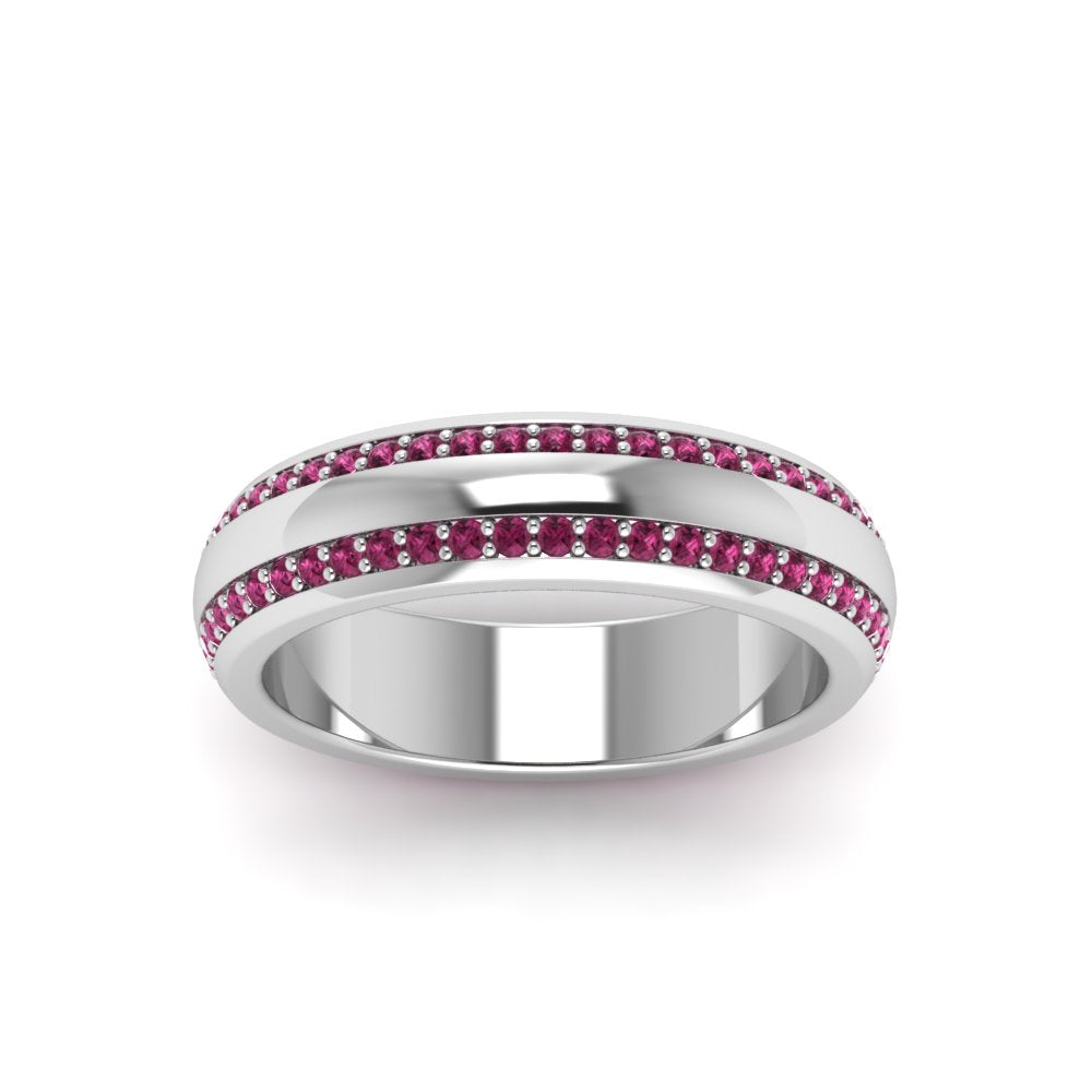 Beveled Edge Matte Eternity Mens Engagement Ring Fascinating Diamonds