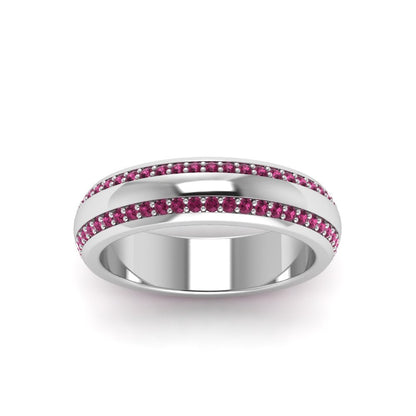 Beveled Edge Matte Eternity Mens Engagement Ring Fascinating Diamonds