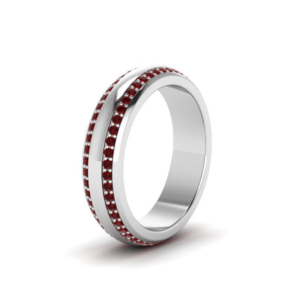 Beveled Edge Matte Eternity Mens Engagement Ring Fascinating Diamonds