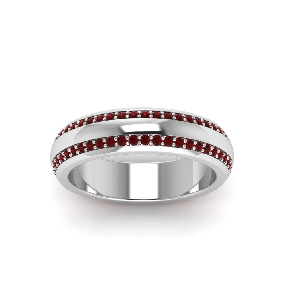 Beveled Edge Matte Eternity Mens Engagement Ring Fascinating Diamonds
