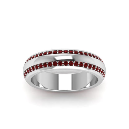 Beveled Edge Matte Eternity Mens Engagement Ring Fascinating Diamonds