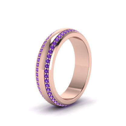 Beveled Edge Matte Eternity Mens Engagement Ring Fascinating Diamonds