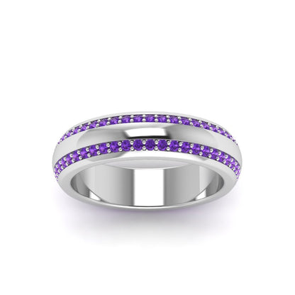 Beveled Edge Matte Eternity Mens Engagement Ring Fascinating Diamonds