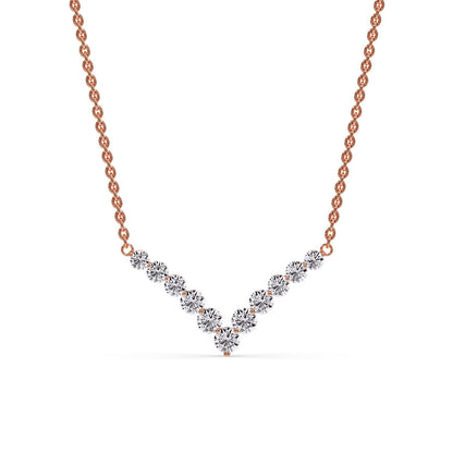 Round Graduated V-Necklace Fascinating Diamonds