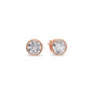 Round Cut Stud Bezel Set Earring Fascinating Diamonds
