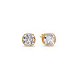 Round Cut Stud Bezel Set Earring Fascinating Diamonds