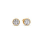 Round Cut Stud Bezel Set Earring Fascinating Diamonds