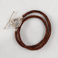 Roundup - Braided Leather Horseshoe Bracelet in Brown & Silver Urban-Equestrian