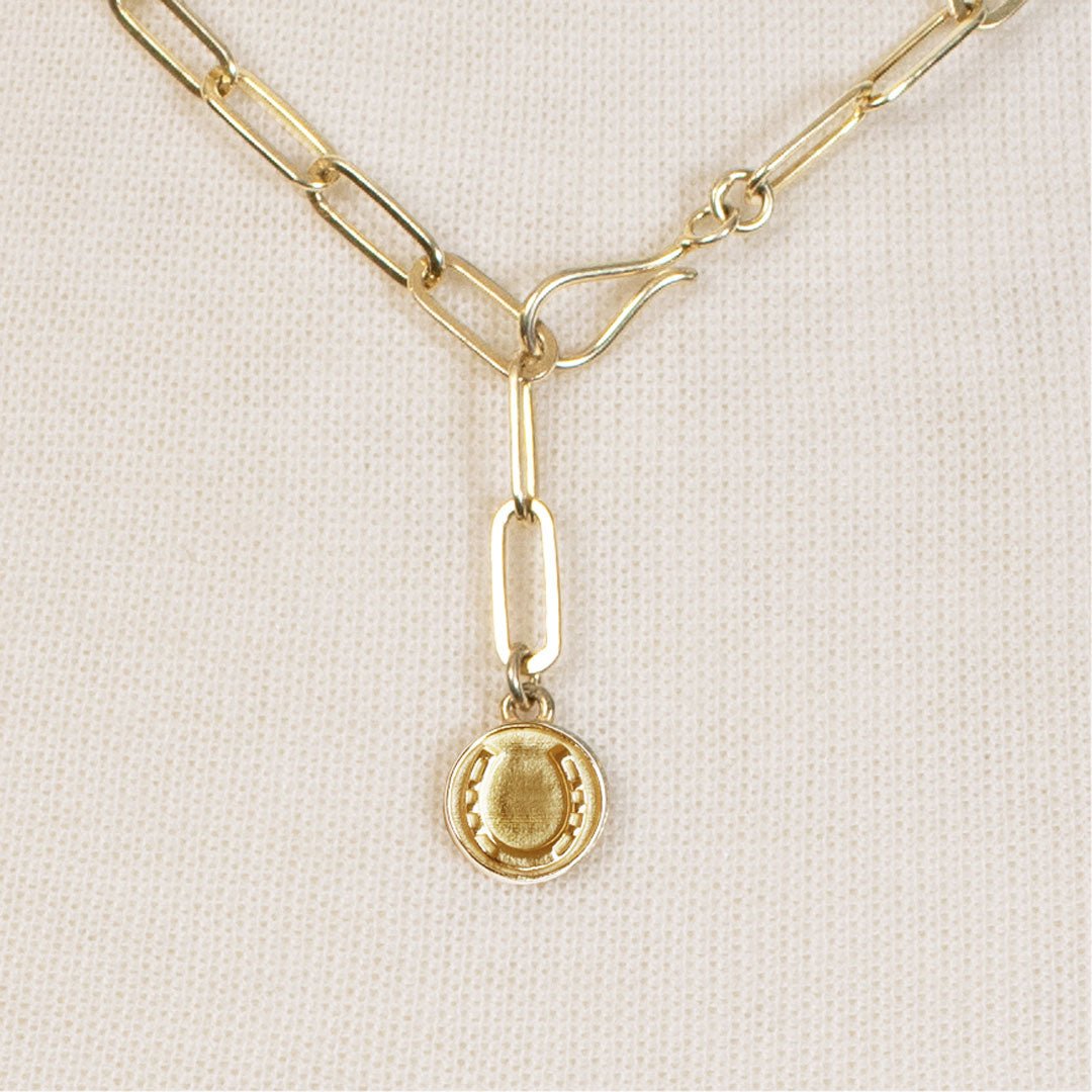 Roxy - Paperclip Chain w/ Horseshoe Coin - Large Link in Gold Urban-Equestrian