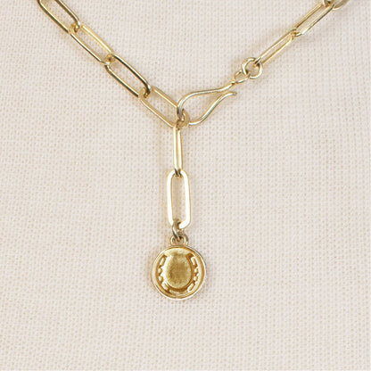 Roxy - Paperclip Chain w/ Horseshoe Coin - Large Link in Gold Urban-Equestrian