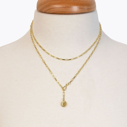 Roxy - Paperclip Chain w/ Horseshoe Coin - Petite Link in Gold Urban-Equestrian