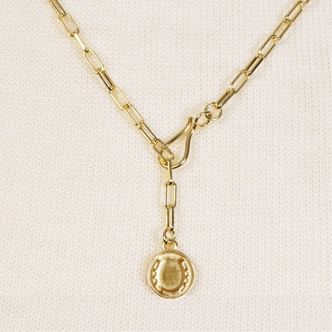 Roxy - Paperclip Chain w/ Horseshoe Coin - Petite Link in Gold Urban-Equestrian