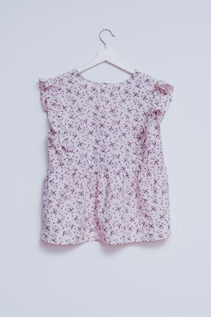 Ruffle detail blouse in lilac Q2store