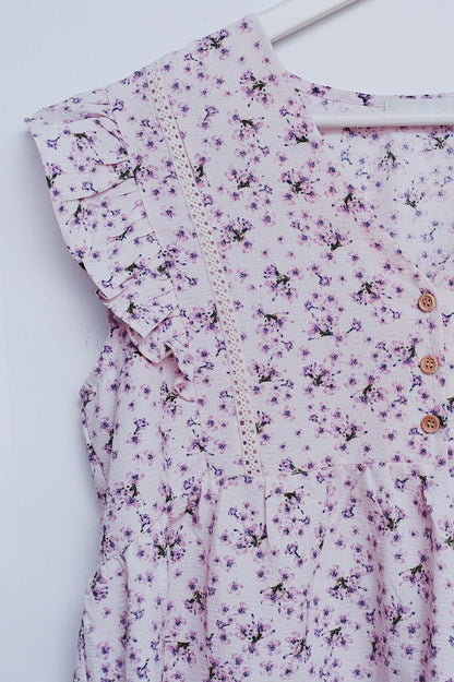 Ruffle detail blouse in lilac Q2store