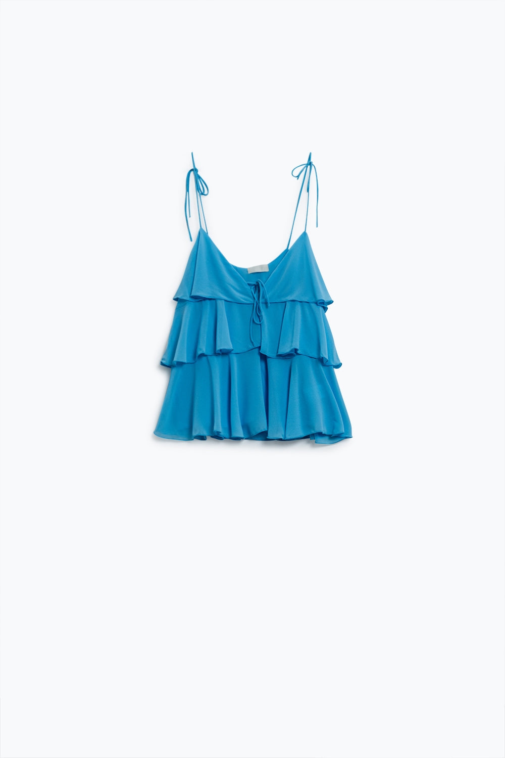 Ruffle Top WIth Thin straps in Blue Q2store