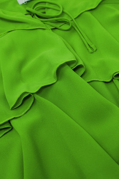 Ruffle Top WIth Thin straps in Green Q2store