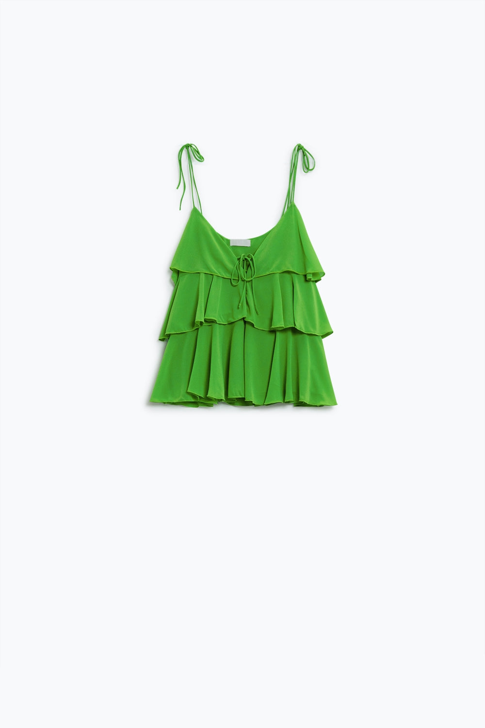Ruffle Top WIth Thin straps in Green Q2store