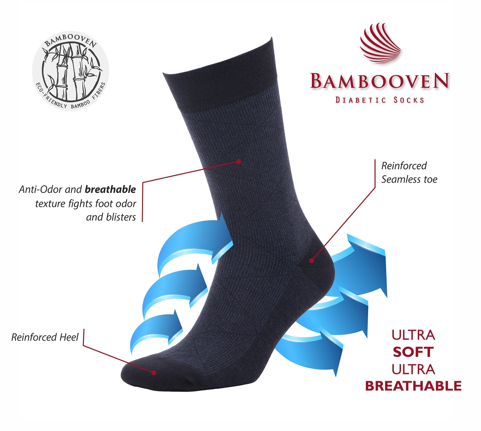 Men’s Bamboo Dress Socks 6-Pack – Assorted Colors Bambooven