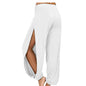 Plus Size Women's Solid Elastic Waist Beach Pants