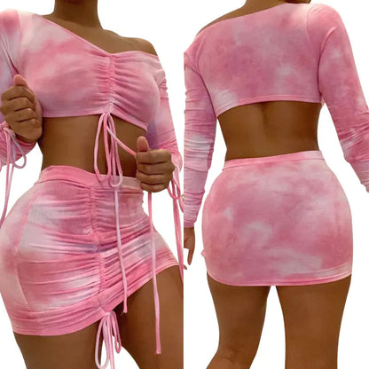 Women's  Two-Piece Dress Set with Print