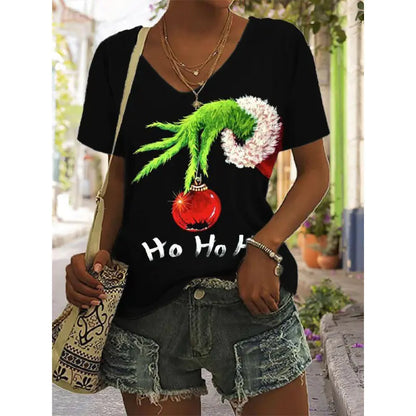 3D Printed Summer V-Neck T-Shirt for Men