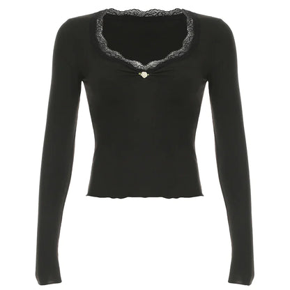 V-Neck Pleated Long-Sleeve Top