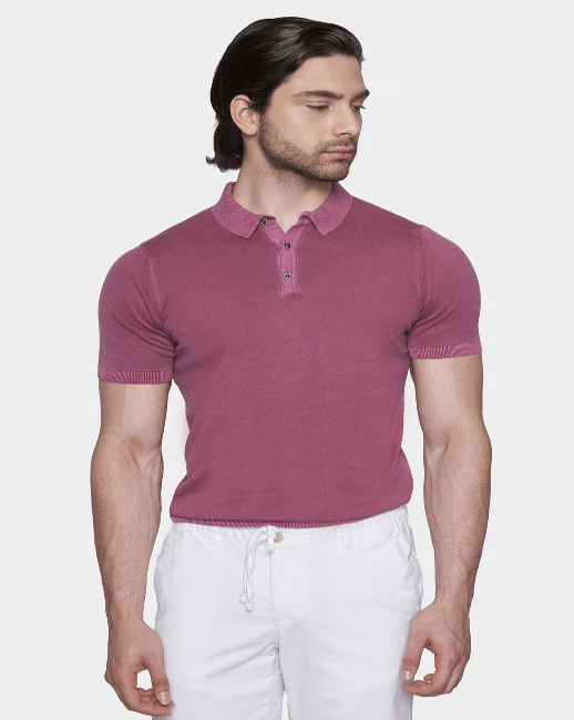 The Mercerized Cotton Polo (Fuschia) Bright Moons