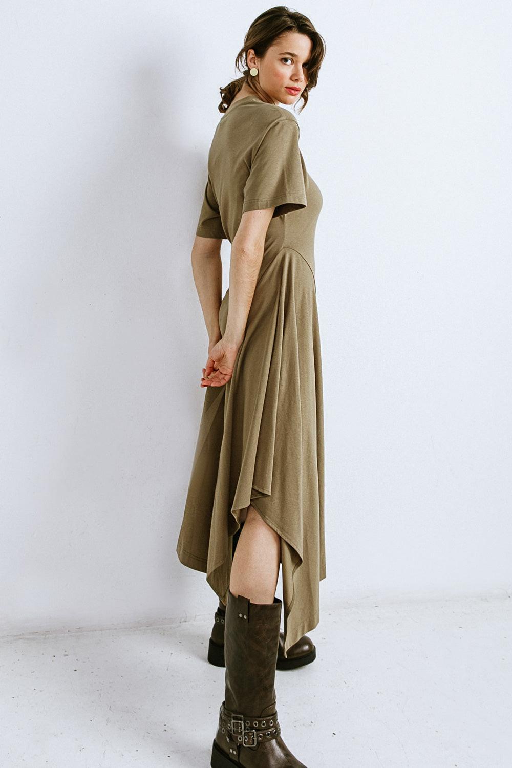 RIGHT ON CUE KNIT MIDI DRESS Flying Tomato
