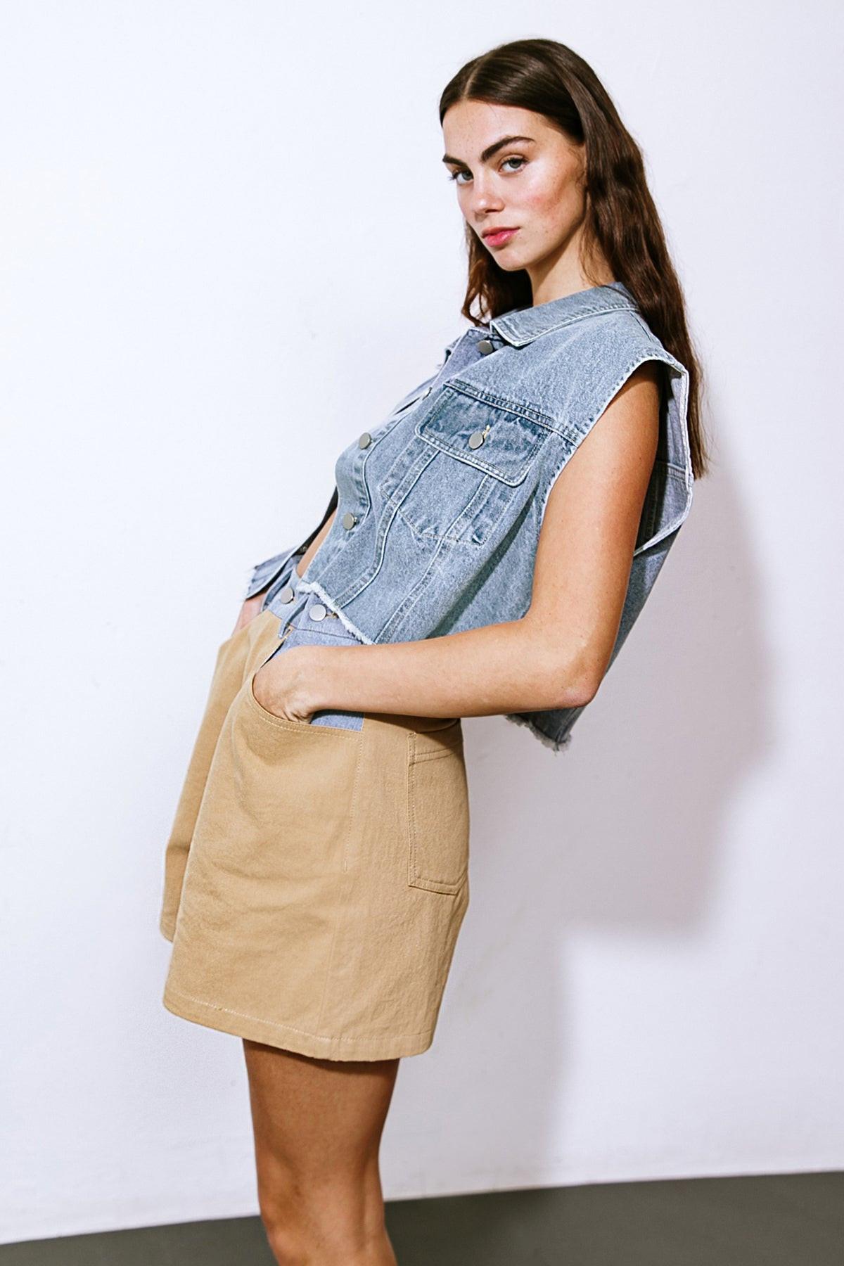 CLAIM TO FAME DENIM VEST Flying Tomato