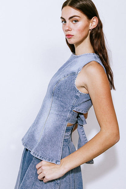 BE THE BRIGHTEST DENIM TOP Flying Tomato