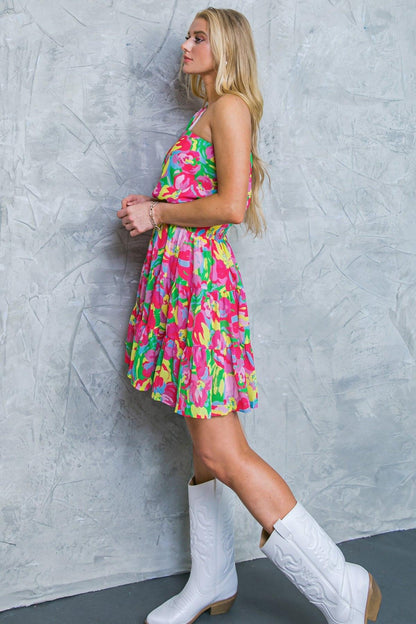 LAST NIGHT WOVEN MINI DRESS Flying Tomato
