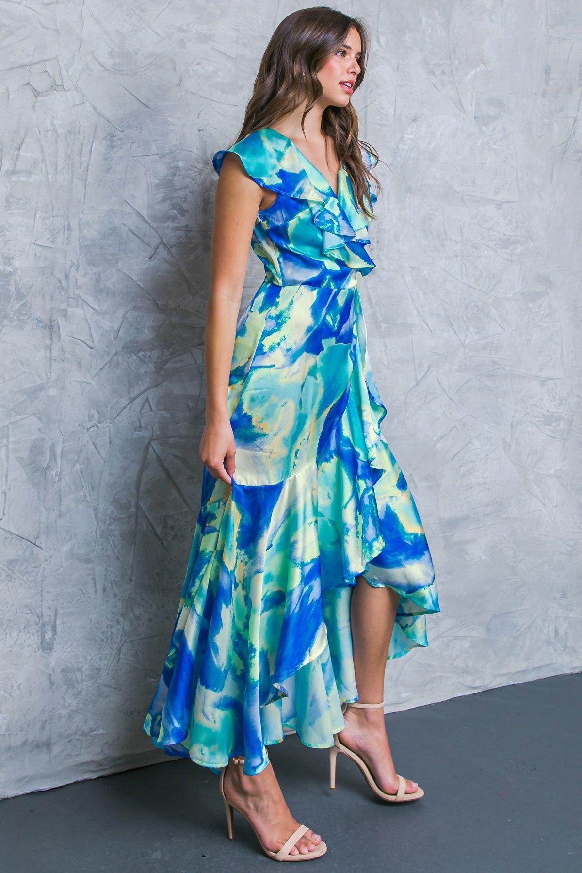 LA BEBE WOVEN SATIN MAXI DRESS Flying Tomato