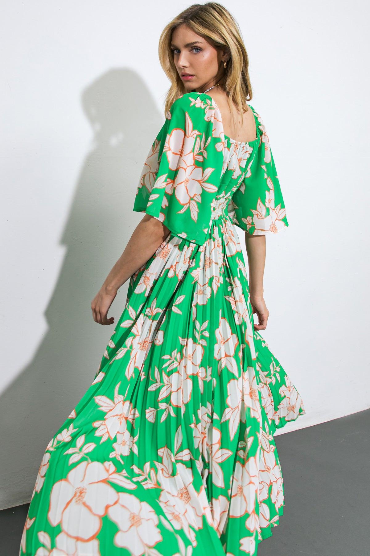 MESSAGE IN A BOTTLE WOVEN MIDI DRESS Flying Tomato
