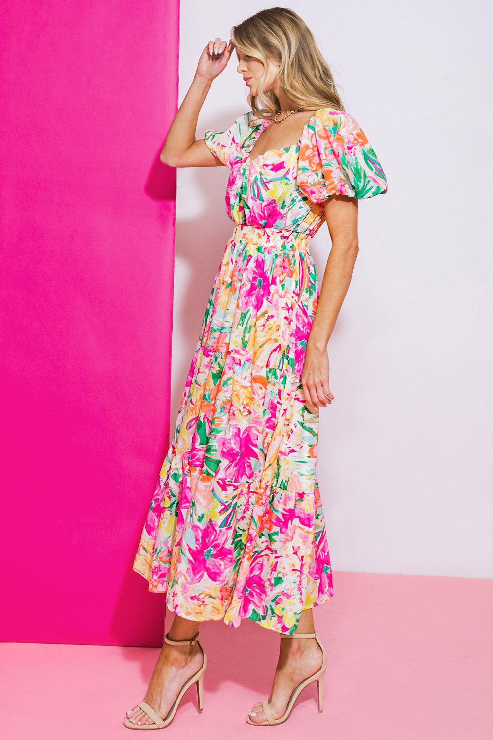 IT STARTS NOW WOVEN MIDI DRESS Flying Tomato