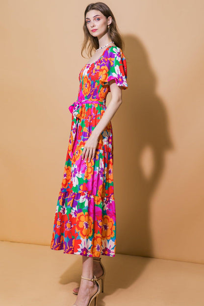 EVERYONE'S DESIRE WOVEN MIDI DRESS Flying Tomato