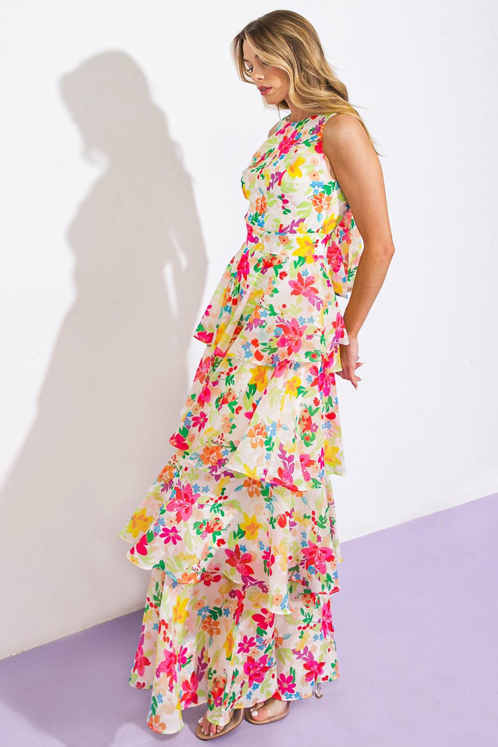 DEL REY HIGH RISE WOVEN MAXI DRESS Flying Tomato