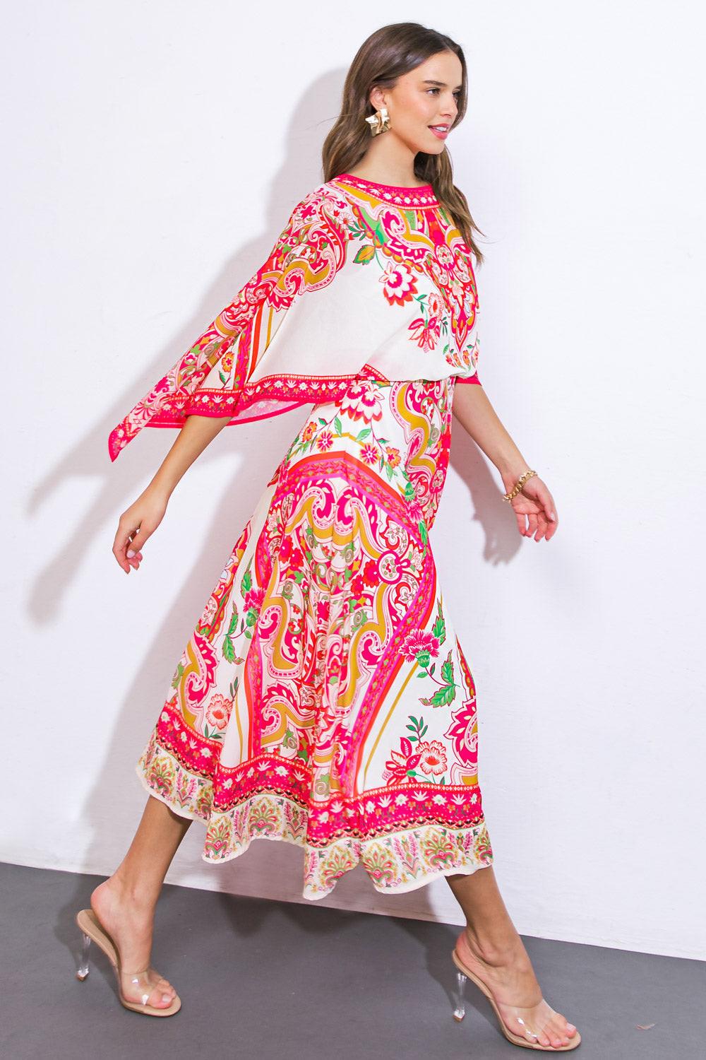 STUCK ON YOU WOVEN MIDI DRESS Flying Tomato